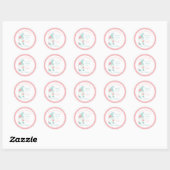 Cute Pastel Merry Kerstry Gepersonaliseerd Name Gn Ronde Sticker (Vel)