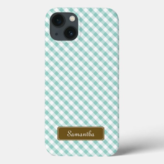 Cute Pastel Mint Gingham Pattern Case-Mate iPhone Case (Achterkant)