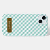 Cute Pastel Mint Gingham Pattern Case-Mate iPhone Case (Achterkant (horizontaal))