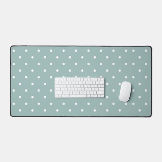 Cute Pastel Mint Green With White Polka Dot Spots  Bureaumat (Keyboard & Muis)
