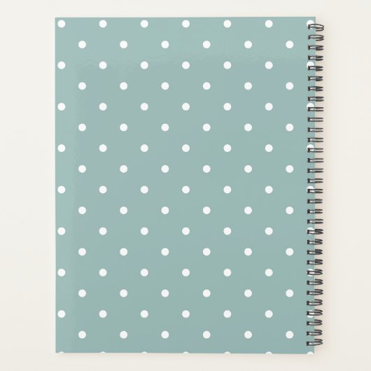 Cute Pastel Mint Green With White Polka Dot Spots  Planner (Achterkant)
