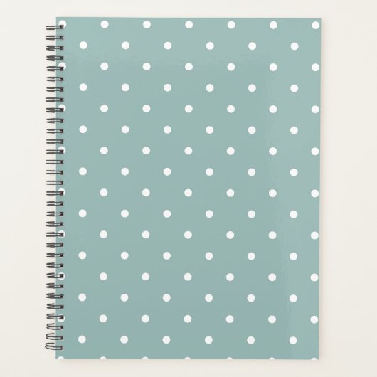 Cute Pastel Mint Green With White Polka Dot Spots  Planner (Voorkant)