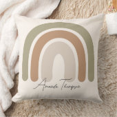 Cute pastel monogrammed regenboogroze scriptnaam kussen (Deken)
