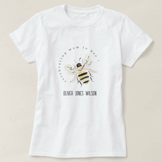 Cute Pastel Mum To Bee Neutral Baby Shower T-shirt (Design voorkant)