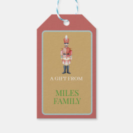 Cute Pastel Notenkraker Kerst Ornament Cadeaulabel