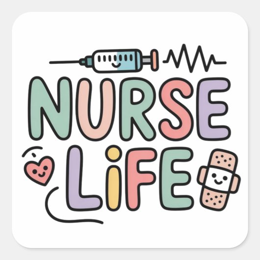 Cute Pastel Nurse Life Sticker – Kawaii Medical  (Voorkant)