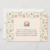 Cute Pastel Ocean Starfish Custom Baby Shower Bedankkaart (Achterkant)