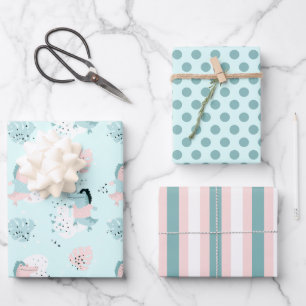 Cute Pastel Oerwoud Alligators Verpakkingspapierse Inpakpapier Vel