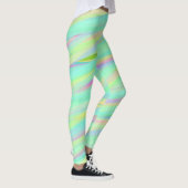 Cute Pastel Ombre Rainbow Colorful Pattern Yoga Leggings (Rechts)