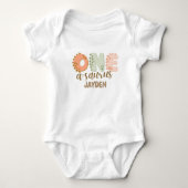 Cute Pastel One A Saurus Dinosaur Verjaardag Romper (Voorkant)