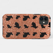Cute pastel oranje bunny glitter patroon Case-Mate iPhone case (Achterkant (horizontaal))