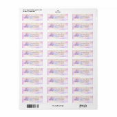 Cute Pastel Paars Dragon Return Address Etiket (Full Sheet)