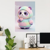 Cute Pastel Panda Hoodie | Kawaii Panda Art Poster (Thuiskantoor)
