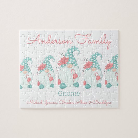 Cute Pastel Persoonlijk kerstcadeau Elf Legpuzzel (Horizontaal)