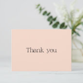 Cute Pastel Perzik Typografie Swash Bedankkaart (Staand voorkant)