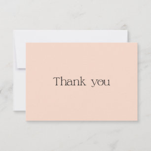 Cute Pastel Perzik Typografie Swash Bedankkaart