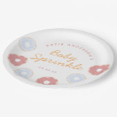 Cute Pastel Pink and Blue Donuts baby Sprinkle Papieren Bordje (Gekanteld)