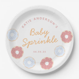 Cute Pastel Pink and Blue Donuts baby Sprinkle Papieren Bordje