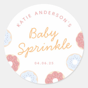 Cute Pastel Pink and Blue Donuts baby Sprinkle Ronde Sticker