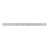 Cute Pastel Pink Blue Green Abstract Diamond Satijnen Lint (Voorkant)