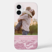 Cute Pastel Pink Camo Persoonlijke foto Case-Mate iPhone Case (Achterkant)