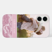 Cute Pastel Pink Camo Persoonlijke foto Case-Mate iPhone Case (Achterkant (horizontaal))