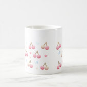 Cute Pastel Pink Cherry Pattern Coffee Mug Koffiemok (Center)