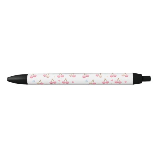 Cute Pastel Pink Cherry Pattern Ink Pen (Voorkant)