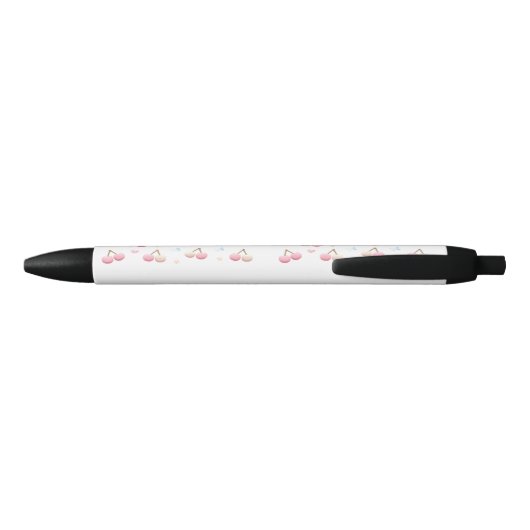 Cute Pastel Pink Cherry Pattern Ink Pen (Achterkant)