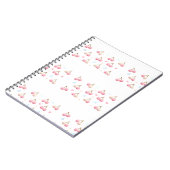 Cute Pastel Pink Cherry Pattern Notebook Notitieboek (Linkerzijde)