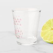 Cute Pastel Pink Cherry Pattern Shot Glass Glas (Rechts)