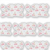 Cute Pastel Pink Cherry Pattern Sticker (Voorkant)