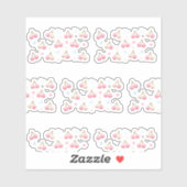 Cute Pastel Pink Cherry Pattern Sticker (Vel)