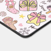 Cute Pastel Pink Christmas Ornaments Pattern Bureaumat (Hoek)
