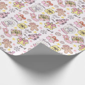 Cute Pastel Pink Christmas Ornaments Pattern Cadeaupapier (Hoek)