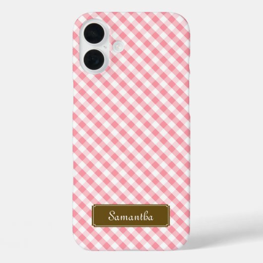 Cute Pastel Pink Gingham Pattern Case-Mate iPhone Case (Achterkant)