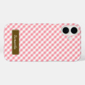 Cute Pastel Pink Gingham Pattern Case-Mate iPhone Case (Achterkant (horizontaal))