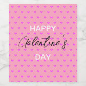Cute Pastel Pink Happy Galentine Dag Wijn Etiket (Enkel label)
