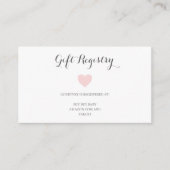 Cute Pastel Pink Heart Girl Gift Registry Informatiekaartje (Voorkant)