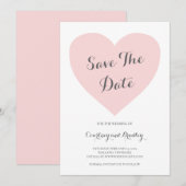 Cute Pastel Pink Heart Typography Wedding Save The Date (Voorkant / Achterkant)