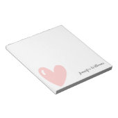 Cute Pastel Pink Hearts Simple Feminine Custom Notitieblok (Schuin)