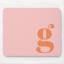 Cute Pastel Pink Oranje Monogram Retro Lettering