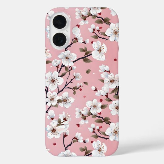 Cute Pastel Pink White Sakura Tree Branch Asian Case-Mate iPhone Case (Achterkant)