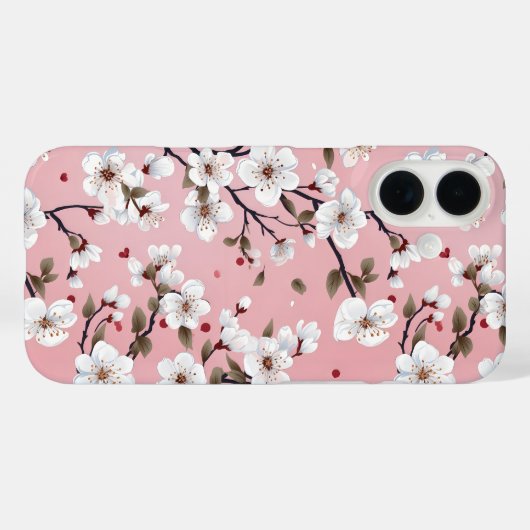 Cute Pastel Pink White Sakura Tree Branch Asian Case-Mate iPhone Case (Achterkant (horizontaal))