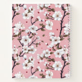 Cute Pastel Pink White Sakura Tree Branch Asian Notitieboek (Achterkant)