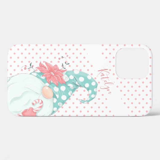 Cute Pastel Polka Dot Merry kerst Gnome Case-Mate iPhone Case (Achterkant (horizontaal))
