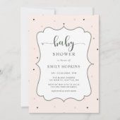 Cute Pastel Polka Dot Pattern Girl Baby shower Kaart (Voorkant)