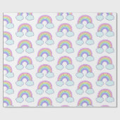 Cute Pastel Rainbow Cadeaupapier (Vlak)