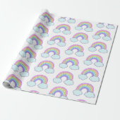 Cute Pastel Rainbow Cadeaupapier (Uitgerold)