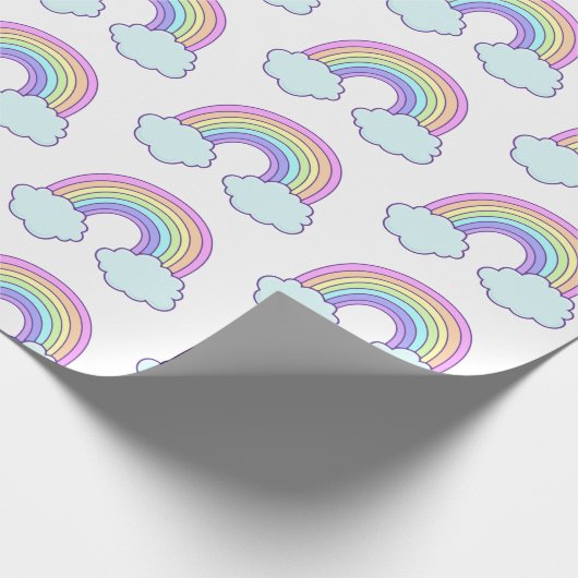 Cute Pastel Rainbow Cadeaupapier (Hoek)